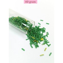 Marsilyan Uzun Boru Kesme Boncuk Çap 2mm Uzunluk 10 mm - 60 Gram - Yeşil - BNC295