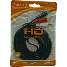 HypAirs Fully G-530AG 3 Metre Gold Uçlu 2 Rca - 3.5mm Stereo Ses Kablosu