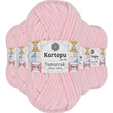 Marsilyan 5 Adet Yumurcak Kadife El Örgü Ipi Bebe Pembe K768