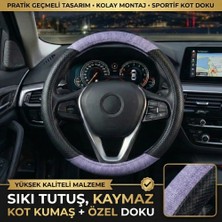 Valente Lusso Geçmeli Direksiyon Kılıfı Casual Serisi - Keten Dokulu & 3D Kavrama (38-40CM Universal)