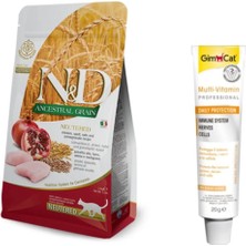 N&D Nd Tahılsız Kısırlaştırılmış Yetişkin Kedi Maması 1,5 kg + Gimcat Anti-Hairball  Kedi Macunu 100GR
