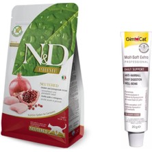 N&D Nd Tahılsız Kısırlaştırılmış Yetişkin Kedi Maması 1,5 kg + Gimcat Duo Paste  Multi Vitamin 50GR