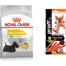 Royal Canin Mini Dermacomfort Köpek Maması 3 kg + 10'lu Sütlü Burgu Kemik (Original)