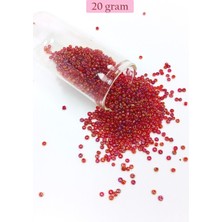 Marsilyan Dökme Cam Kum Boncuk (11/0) 2 mm - 20 Gram -  Morlu Kırmızı - BNC028