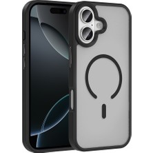 Rengareng iPhone 17 Kılıf M-Safe Şarj Özellikli Mat Arka Yüzey Mnc Sio Kapak - Siyah