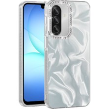 Rengareng Galaxy A57 Kılıf Airbagli Parlak Taş Detay Tasarımlı Zore Esila Kapak - Beyaz