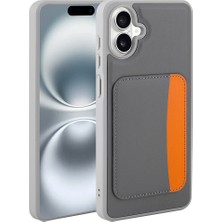 Rengareng Galaxy A07 Kılıf Kartlıklı Zore X-Kart Silikon Kapak - Koyu Gri