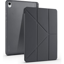 Rengareng Galaxy Tab S11 Kılıf Zore Tri Folding Kalem Bölmeli Standlı Kılıf - Siyah