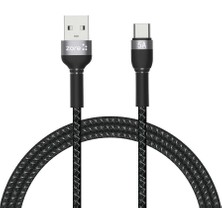 Rengareng Siyah Shira Serisi Type-C USB Kablo 1 Metre