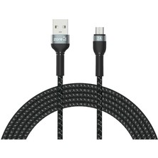 Rengareng Siyah Shira Serisi Micro USB Kablo 3 Metre
