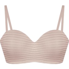 Koza İç Giyim Kadın Dolgusuz Transparan Çizgili Toparlayıcı Straplez Sütyen