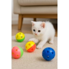 PHENORA Çıngıraklı Kedi Oyuncak Topu – Renkli Sesli Kedi Oyuncağı 4 Adet