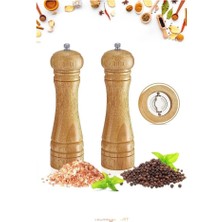 Nurcamp Ahşap Baharat Tuz Öğütücü Değirmen Tuzluk Baharatlık 1 Adet