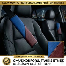 Valente Lusso Araç Emniyet Kemeri Pedi M-Dynamic Serisi - Perfore Deri & Sportif Tasarım (2'li Set)