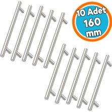 Nzb (10 Adet) Mobilya Mutfak Çekmece Dolap Kapak Kulpu Kulbu 160 mm Inox Metal Kulp