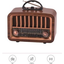Başkenttekno Bluetooth Hoparlör Nostaljik Radyo Kablosuz Speaker D57