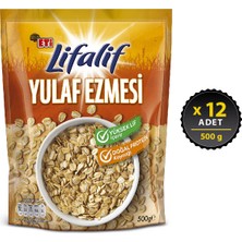 Eti Lifalif Yulaf Ezmesi 500 gr x 12 Yüksek Lif İçeren Sade Doğal Protein Kaynağı