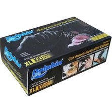 Dolphin Çok Amaçlı Siyah Nitril Eldiven 100'lü XL Mutfak Kullanımına Uygun Dayanıklı