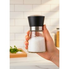 Jet's Home Pratik 13 cm Cam Tuz ve Karabiber Değirmeni – Dayanıklı Polimer Kapaklı Modern Öğütücü