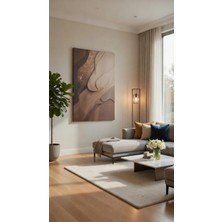 Safir Design Lüks Mermer Desenli Soyut Kanvas Tablo Vizon ve Antrasit Estetik Duvar Sanatı