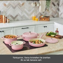 Karaca Swiss Crystal Neocast 7 Parça Döküm Tencere Seti Pembe