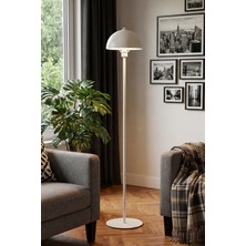 Marrien Modena Retro Beyaz Metal Başlıklı Tek Ayaklı Lambader