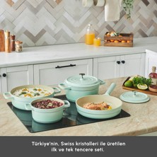 Karaca Swiss Crystal Neocast 7 Parça Döküm Tencere ve Tava Seti Yeşil