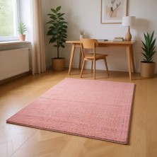 Balat Halı Raschel Carpet Yumuşak Peluş Halı Pembe 100 x 450 cm Anti-Statik ve Yıkanabilir
