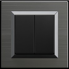 Ovivo Quantum Manyetik Gri Komütatör Çerçeveli Sıva Altı Tekli Anahtar Modern Tasarım