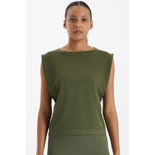 COMEUP Fitilli Kolsuz Tişört Koyu Yaprak Yeşili