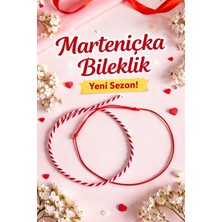 Crystal Atelier Kırmızı Beyaz Ip Marteniçka ve Kırmızı Ip 2li Bileklik