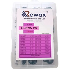 Rewax 600 Adet 1mm Oring Seti 70 Shore – Endüstriyel Sızdırmazlık Conta Seti