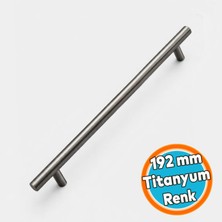 Nzb Titanyum Renk 192MM 19,2cm Metal Mobilya Mutfak Dolap Çekmece Dolabı Kulbu Kulpu Kulpları (1 Adet)
