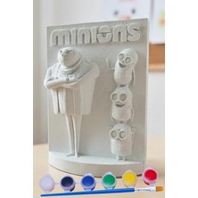 Craft 3D Atölye Minyonlar ve Gru (15 cm Boyunda) Beton/taş/figür/büst Boyama Seti-Çocuk Boyama Etkinliği