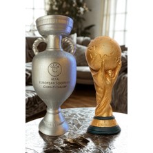 Craft 3d Atölye Dünya Kupası(15 Cm Boyunda)-Euro Cup(21 Cm Boyunda)   Beton Ödül Kupaları Biblo  Paketi Ile Beraber)