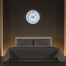 Zentime Kahverengi Motifli 36 cm Duvar Saati