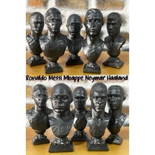 Craft 3d Atölye Mbappe-Ronaldo-Messi-Haaland-Neymar (13 Cm Boyunda)  Beton Biblo Figür- Paketi İle Beraber