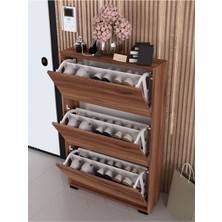 Macco Mobilya 3 Bölmeli Raflı Ayakkabılık - Düşer Kapaklı Modern Antre Düzenleyici