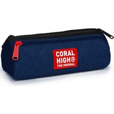 Coral High Kids Siyah Beyaz Dama Desenli Üç Bölmeli Kalem Çantası 31034