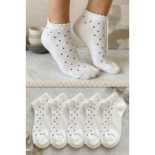 Esinti 5 Çift Kadın Bilek Boy Beyaz Renkli Patik Çorap Seti