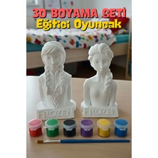 Craft 3D Atölye Elsa ve Anna (Karlar Kraliçesi) %100 Beton Biblo Çocuk Boyama Etkinliği Hediye Paketi Ile Beraber