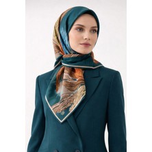 Levidor Tensel Eşarp Fırça Desen Petrol Mavi