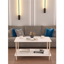 Macco Mobilya 2 Katlı Oval Çevir Kur Orta Sehpa - Çok Amaçlı Dekoratif Salon, Ofis, Balkon, Teras Sehpası