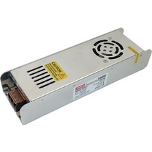 Jinbo 300W 24V 12.5A IP20 Slim Metal Kasa Iç Mekan Şerit LED Trafo – 3 Yıl Garantili (JLV-24300KS)