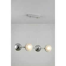 Ronisu Aydınlatma Ravella 4'lü Cam Avize – Oturma Odası, Yemek Masası Üstü, Salon Uyumlu Avize