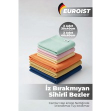 Euroist 6 Adet Temizlik Bezi - Mikrofiber, Cam, Ayna, Mutfak, Banyo, Araç Temizlik Bezi (40X60 / 30X40CM)