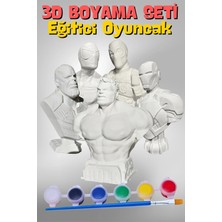 Craft 3D Atölye Marvel(Avengers) 5'li Süper Kahramanlar Beton/taş/figür/büst Boyama Seti-Çocuk Boyama Etkinliği