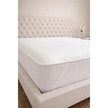 Elovias 4 Köşe Lastikli Sıvı Geçirmez Yatak Alez Koruyucusu Beyaz