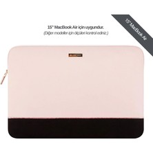 Comfyable Suya Dayanıklı MacBook Air/Pro Laptop Kılıfı - 15" Uyumlu (2016-2023) - Pembe & Siyah
