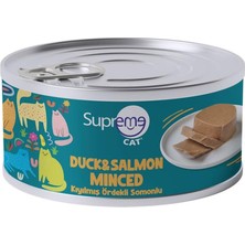Supreme Cat Ördekli ve Somonlu Kıyılmış Yetişkin Konserve Kedi Maması 85GR